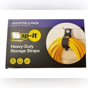 Wrap It Storage Heavy Duty Storage Straps Assorted 6 Pack Velcro Easy Organize